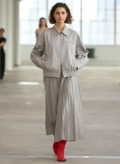 Oliver Cotton Stretch Tricotine Pintucked Skirt-Tibi Clearance