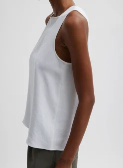 Pebble Sable Square Neck Cross Back Tank-Tibi Clearance