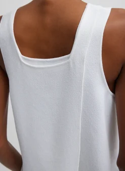 Pebble Sable Square Neck Cross Back Tank-Tibi Clearance