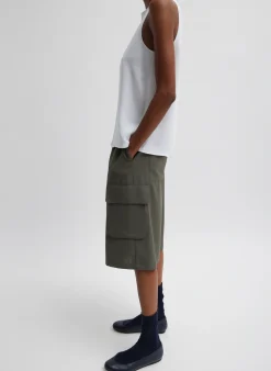 Pebble Sable Square Neck Cross Back Tank-Tibi Clearance