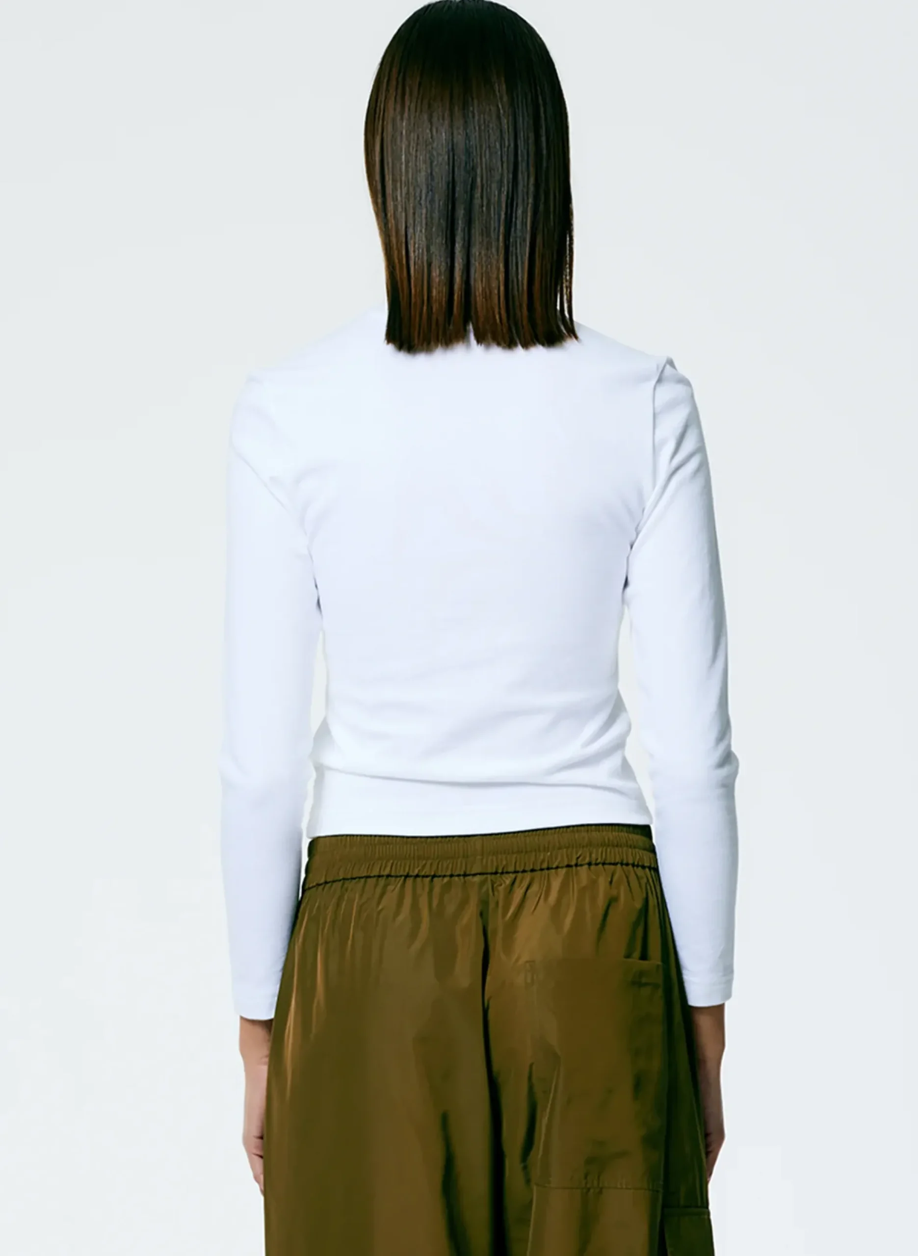 Perfect Shrunken V-Neck T-Shirt-Tibi Discount