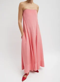 4-Ply Silk Strapless Sculpted Dress-Tibi New
