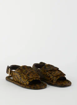 Pony Hair Calf Print Slingback Beryen Sandal-Tibi New