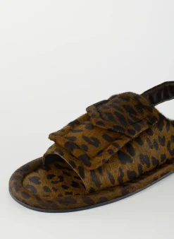 Pony Hair Calf Print Slingback Beryen Sandal-Tibi New