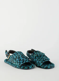 Pony Hair Calf Print Slingback Beryen Sandal-Tibi New