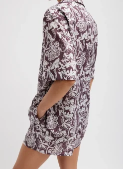Recycled Nylon Batik Camp Shirt-Tibi Sale