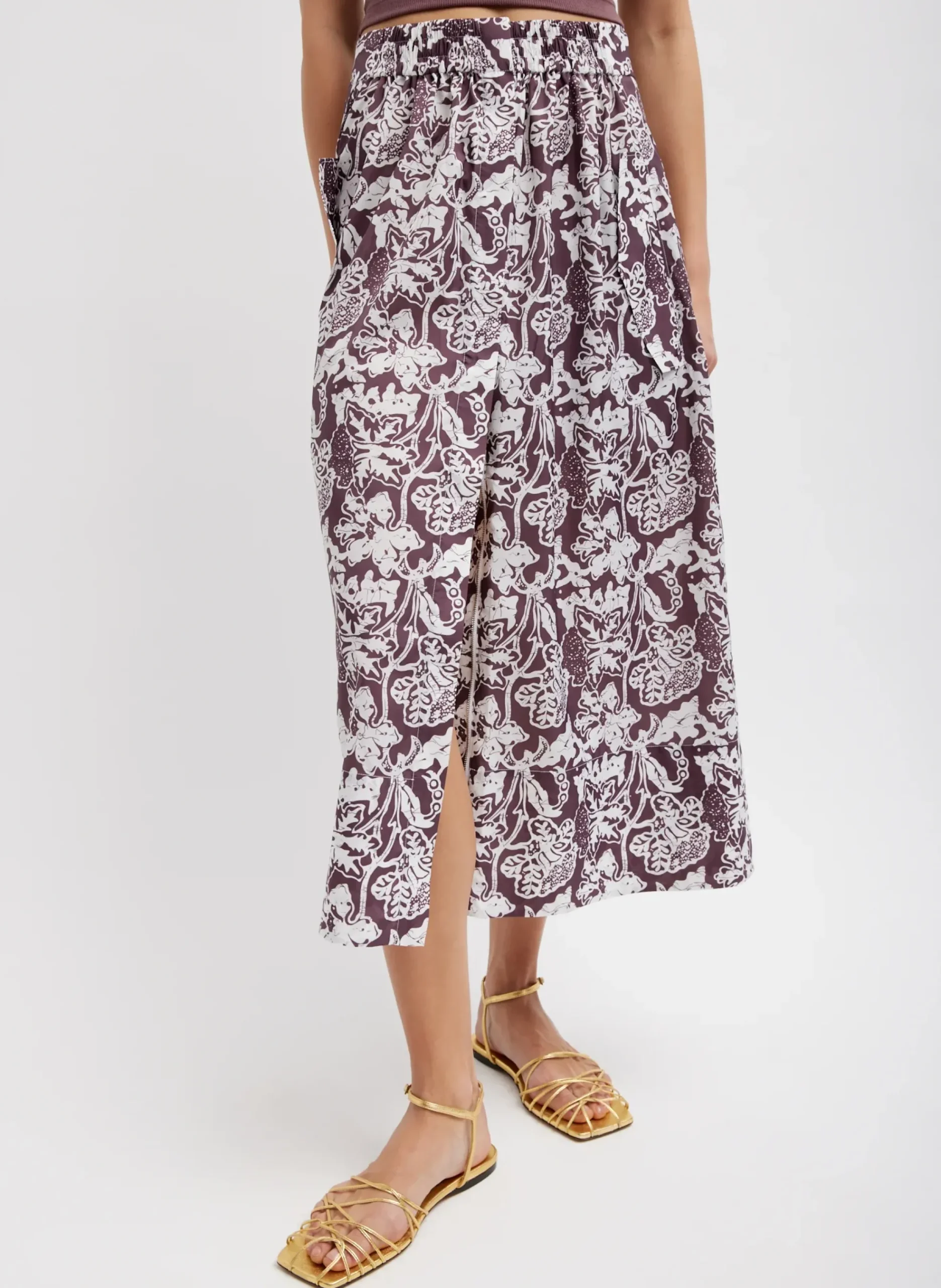 Recycled Nylon Batik Full Skirt-Tibi Hot