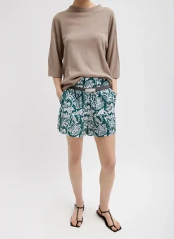 Recycled Nylon Batik Pull On Shorts-Tibi Best