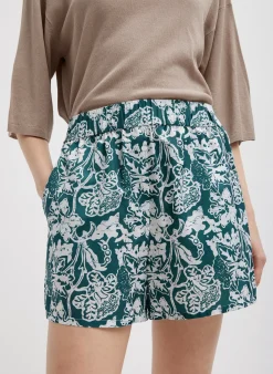 Recycled Nylon Batik Pull On Shorts-Tibi Best