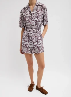 Recycled Nylon Batik Pull On Shorts-Tibi Sale