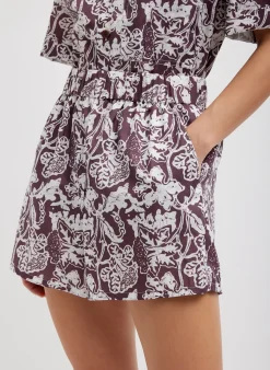 Recycled Nylon Batik Pull On Shorts-Tibi Sale