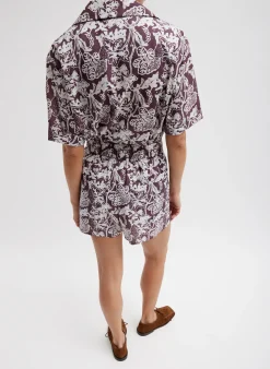 Recycled Nylon Batik Pull On Shorts-Tibi Sale