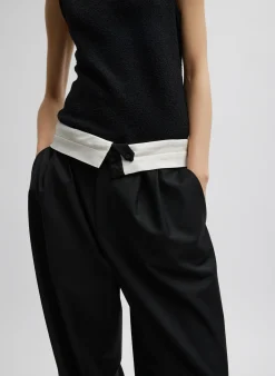 Recycled Tropical Wool Fold Over Pant-Tibi Discount