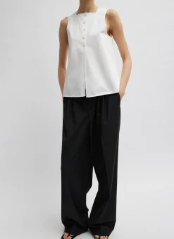 Recycled Tropical Wool Fold Over Pant-Tibi Discount