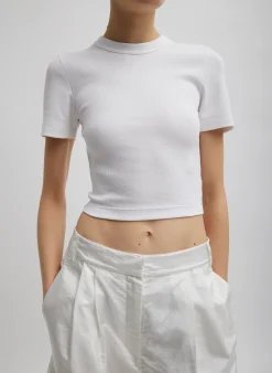 Ribbed Cropped Baby T-Shirt-Tibi Sale