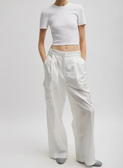 Ribbed Cropped Baby T-Shirt-Tibi Sale