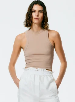 Ribbed T-Shirt Cropped Tank-Tibi Sale