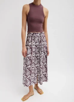 Ribbed T-Shirt Cropped Tank-Tibi Clearance