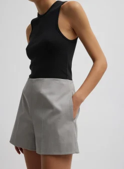 Ribbed T-Shirt Tank-Tibi Sale