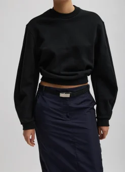 Sculpted Long Sleeve Sweatshirt-Tibi New