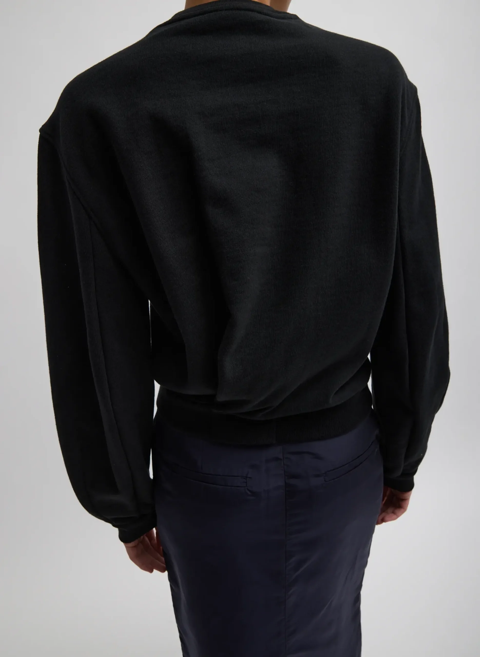 Sculpted Long Sleeve Sweatshirt-Tibi New