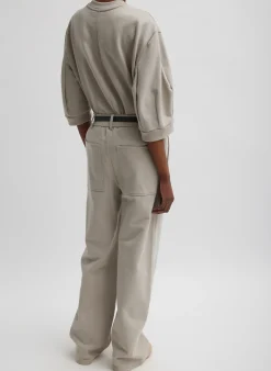 Sculpted Short Sleeve Sweatshirt-Tibi Best