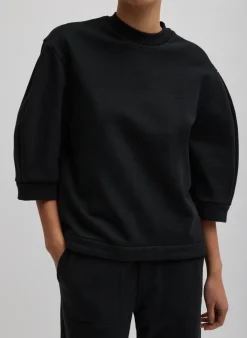 Sculpted Short Sleeve Sweatshirt-Tibi Hot