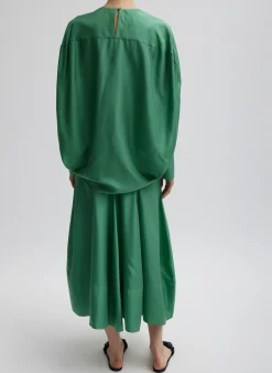 Silk Habutai Circular Seamed Skirt-Tibi Online