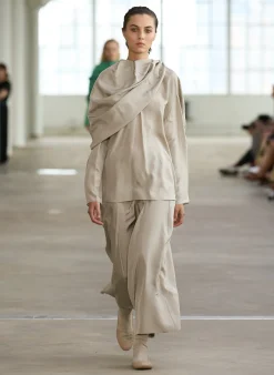 Silk Habutai Circular Seamed Skirt-Tibi Fashion