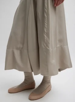 Silk Habutai Circular Seamed Skirt-Tibi Fashion