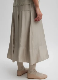 Silk Habutai Circular Seamed Skirt-Tibi Fashion