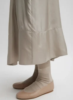 Silk Habutai Circular Seamed Skirt-Tibi Fashion