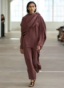 Silk Habutai Circular Seamed Skirt-Tibi Online