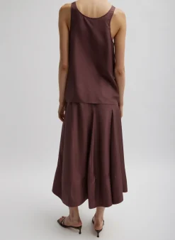 Silk Habutai Circular Seamed Skirt-Tibi Online