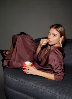 Silk Habutai Circular Top-Tibi Online