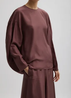Silk Habutai Circular Top-Tibi Online