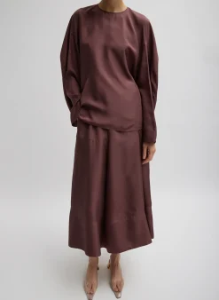 Silk Habutai Circular Top-Tibi Online