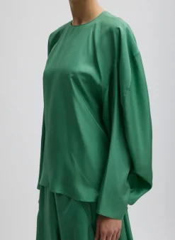 Silk Habutai Circular Top-Tibi Sale