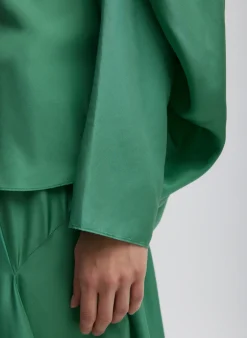 Silk Habutai Circular Top-Tibi Sale