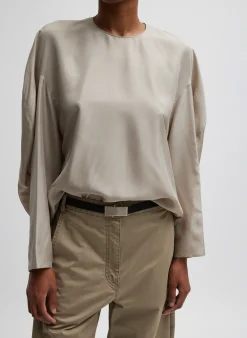 Silk Habutai Circular Top-Tibi Sale