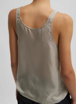 Silk Habutai Tank Top-Tibi Best