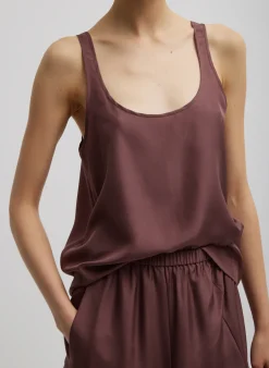 Silk Habutai Tank Top-Tibi Clearance