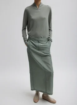 Silk Nylon Maxi Skirt-Tibi Best