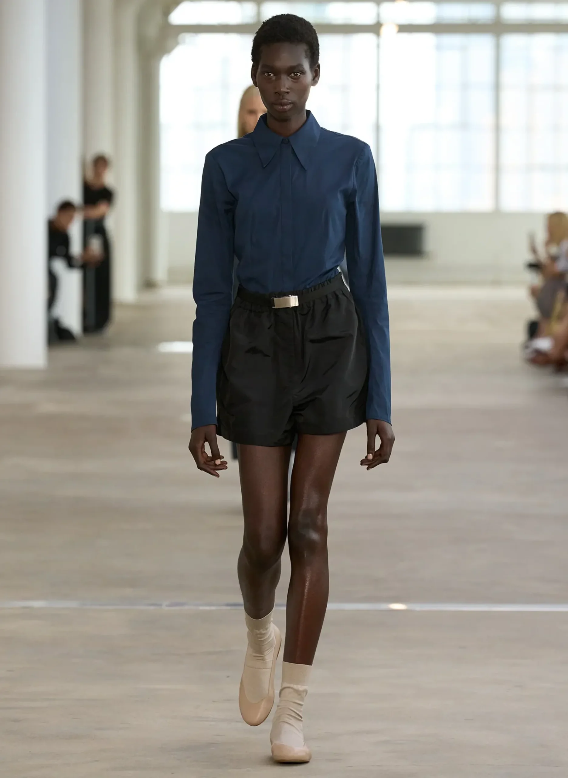 Silk Nylon Pull On Shorts-Tibi Clearance