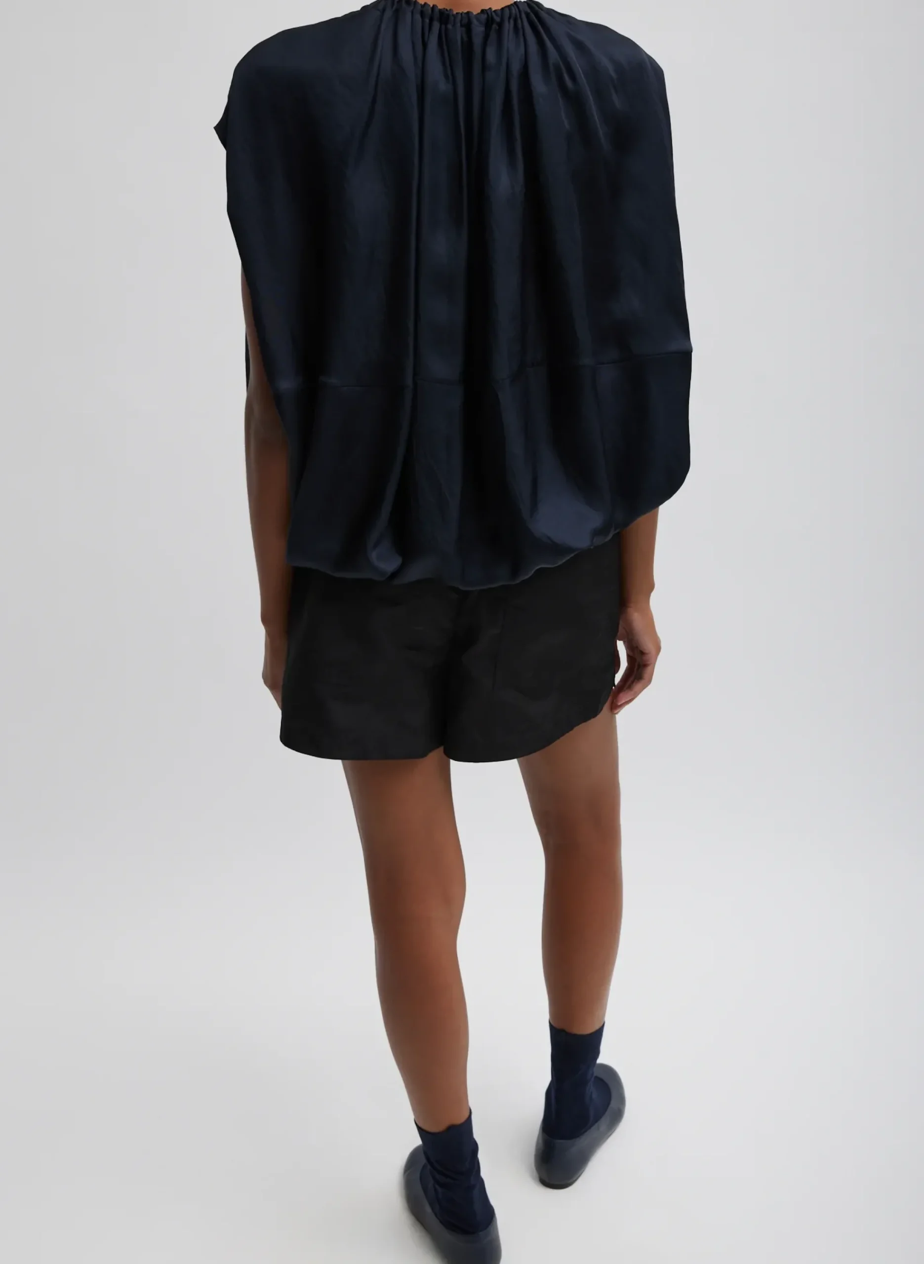 Silk Nylon Pull On Shorts-Tibi Clearance