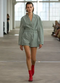 Silk Nylon Pull On Shorts-Tibi Best