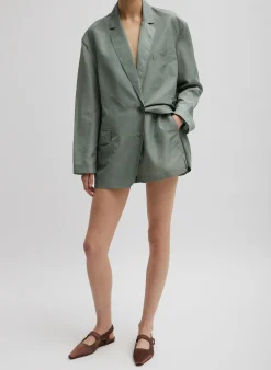 Silk Nylon Pull On Shorts-Tibi Best