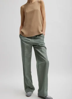 Silk Nylon Straight Leg Trouser-Tibi Fashion