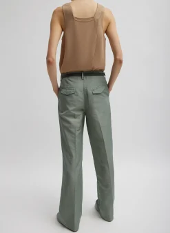 Silk Nylon Straight Leg Trouser-Tibi Fashion