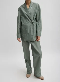 Silk Nylon Straight Leg Trouser-Tibi Fashion